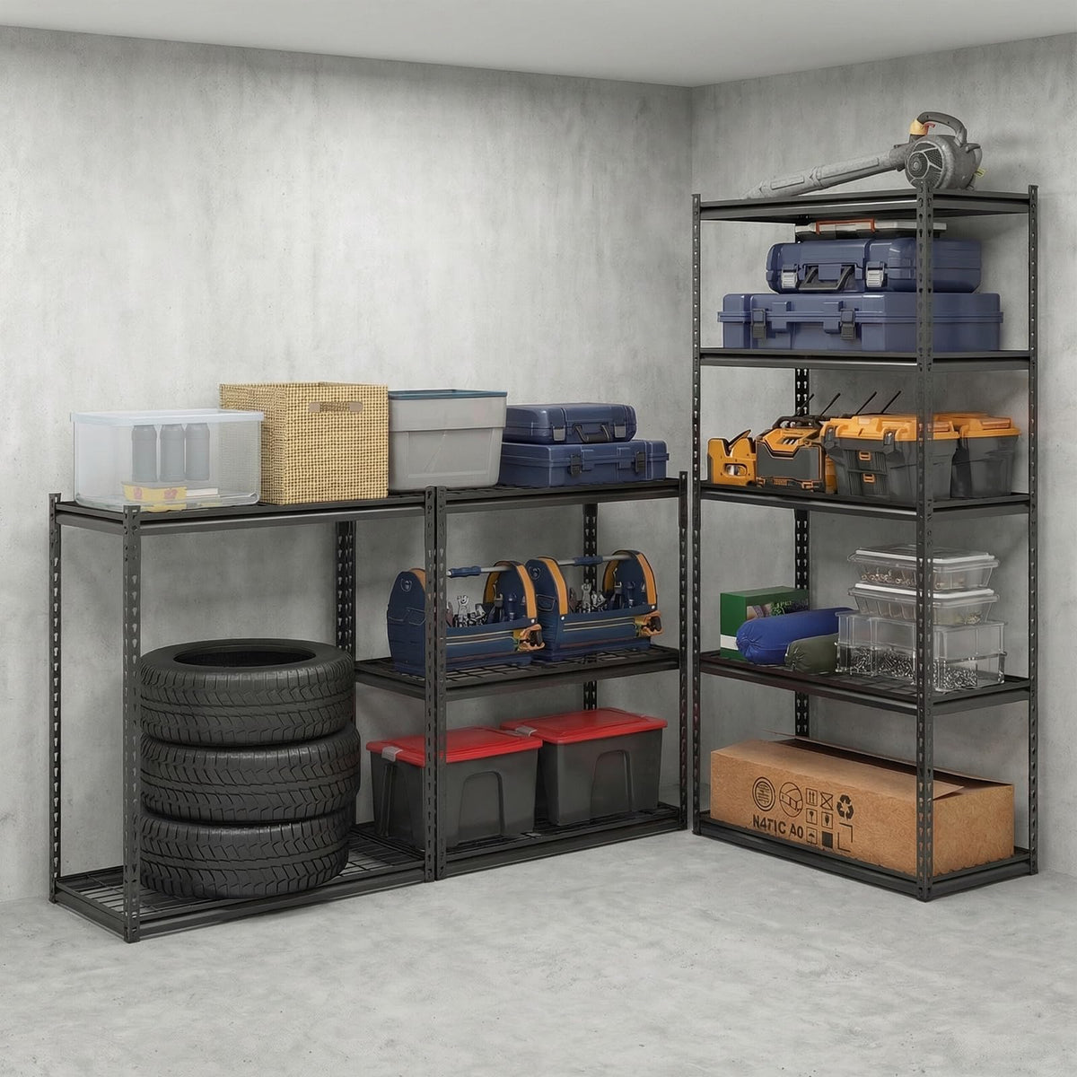 Goflame 5-Tier Metal Storage Shelves(1/2/3/4,36" L x 18" W x 72" H)