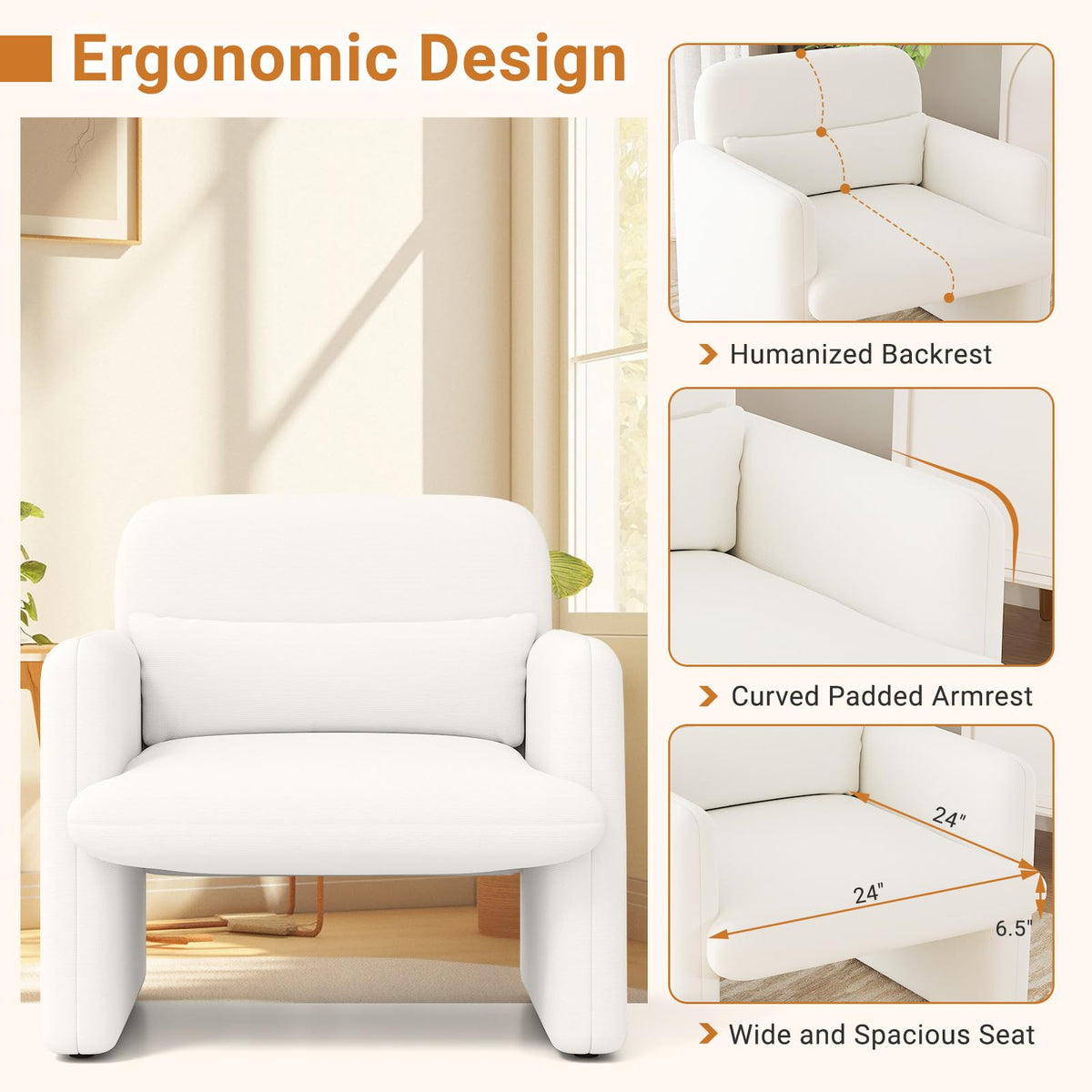 Goflame Modern Accent Chair