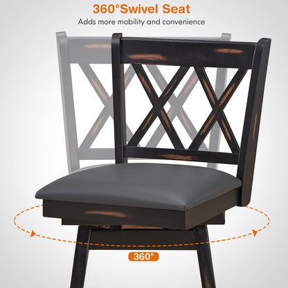 Goflame Bar Stool with Foot Rest Upholstered Cushion & Ergonomic Backrest