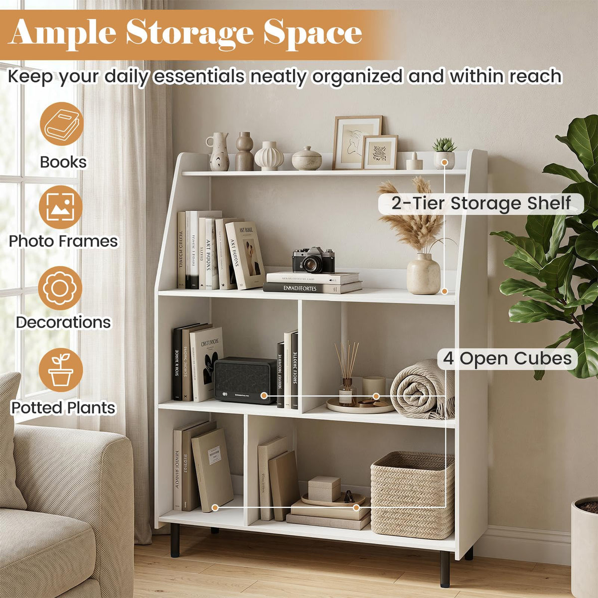Goflame 5 Cube Storage Organizer for Living Room