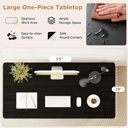 Goflame Universal Wood Table Top 55 x 28 inch Solid One-Piece Desk top