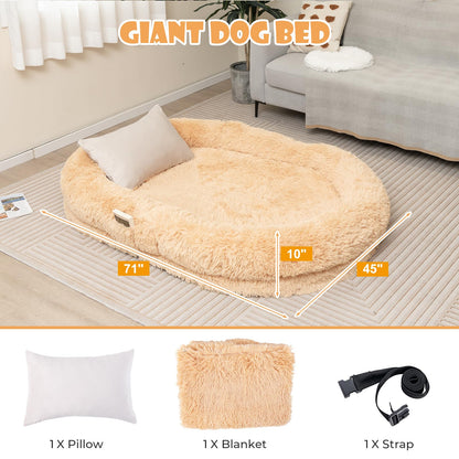 Goflame Human Dog Bed - 71" x 45" Large Human Size Dog Bed for Adult