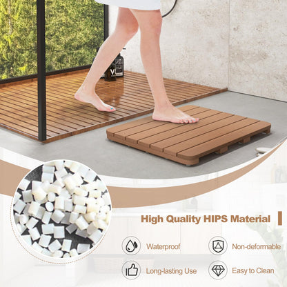 Goflame Waterproof Bath Mat, Shower Mat for Bathroom Inside, Outdoor HIPS Floor Mat with Non Foot Pads