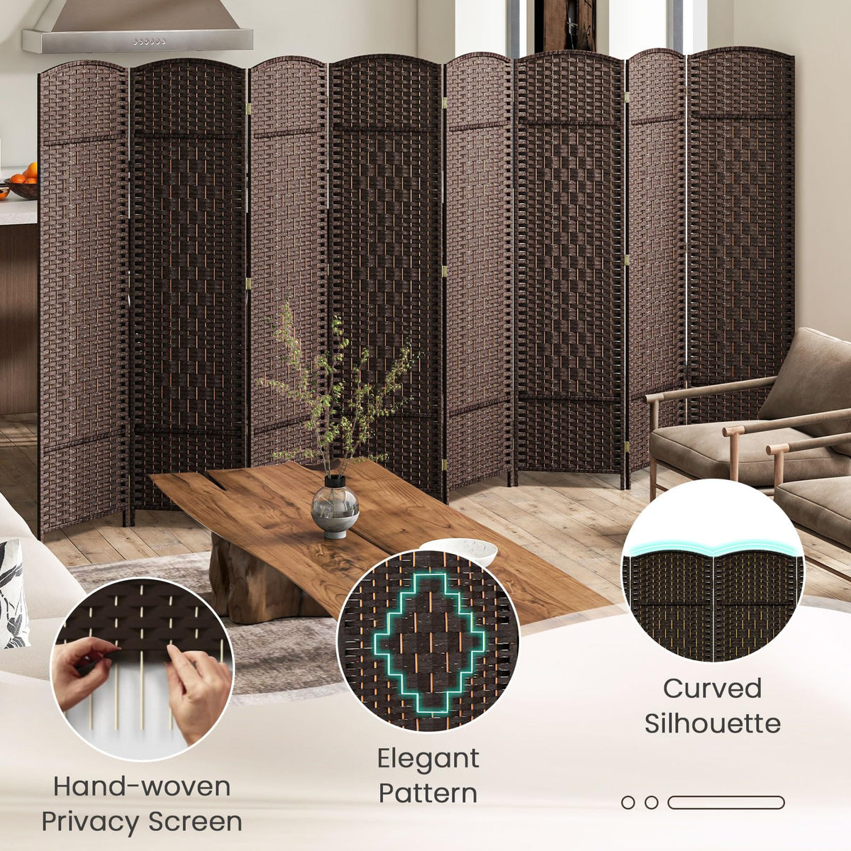 GOFLAME 8 Panel Room Divider for Room Separation