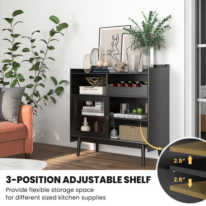 Goflame Buffet Sideboard, Modern Coffee Bar Storage Cabinet