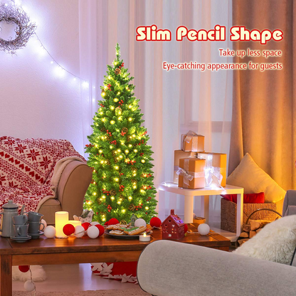 Goflame Pre-Lit Pencil Christmas Tree - GoflameUS