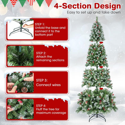 Goflame Pre-Lit Christmas Tree with 8 Lighting Modes