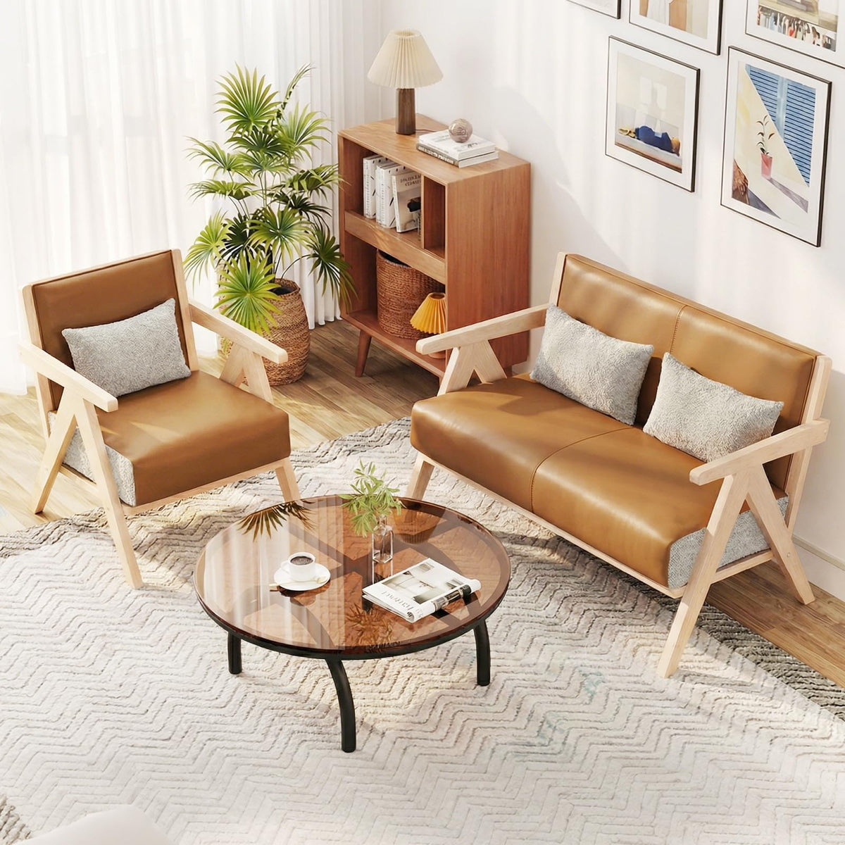 Goflame Mid-Century Modern Accent Chair for Living Room