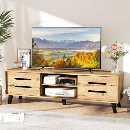 Goflame Mid Century Modern TV Stand for 55-65 Inch TV