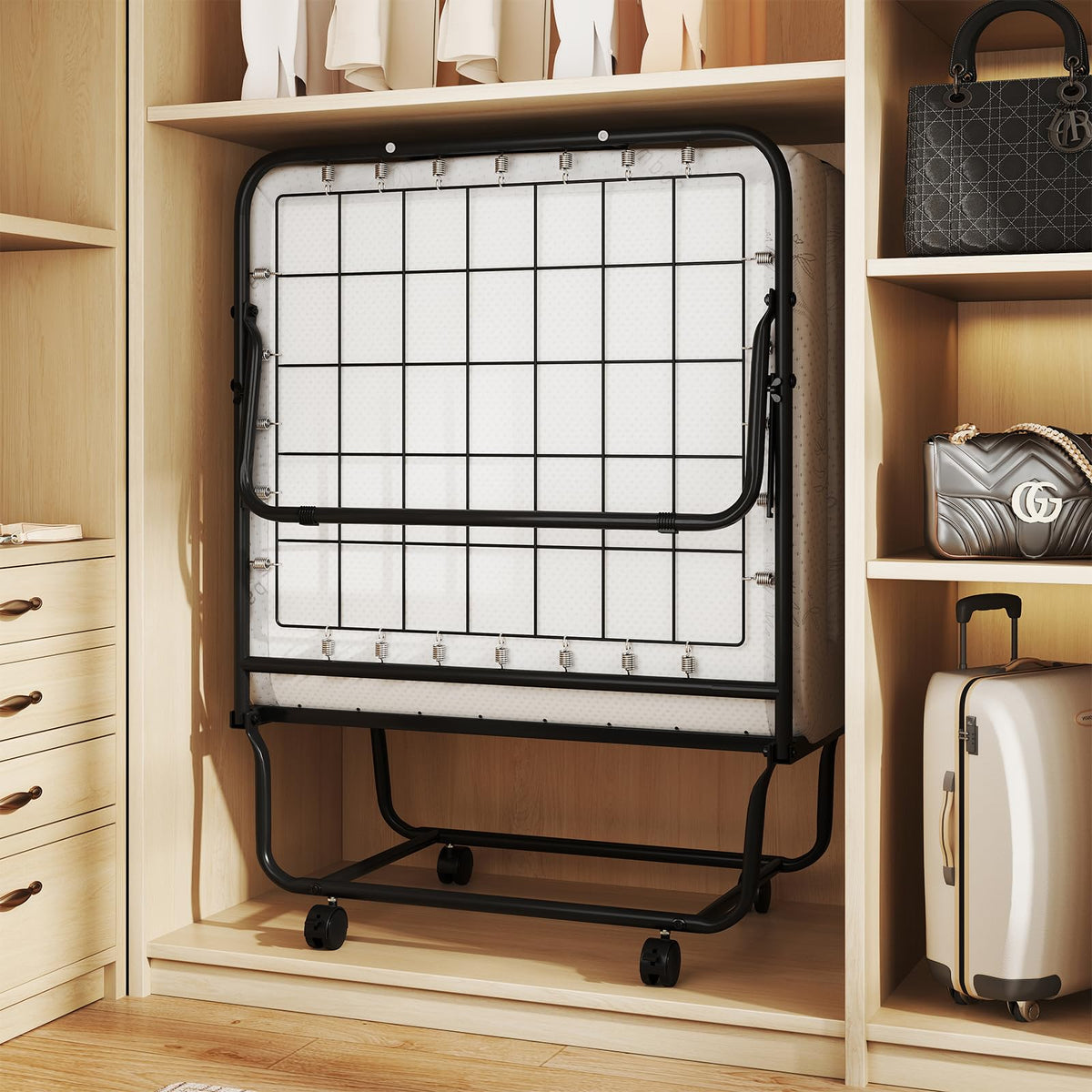 Goflame Folding Bed with Mattress for Adults