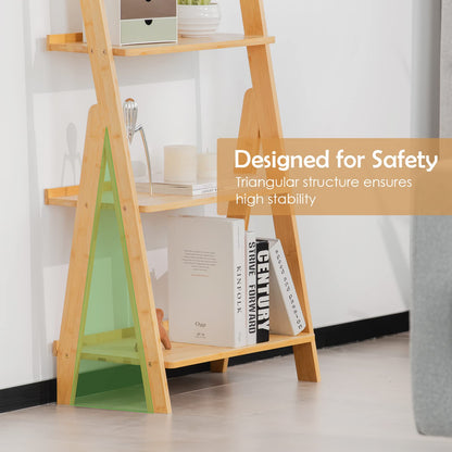 Goflame 5-Tier Ladder Shelf, Multipurpose Freestanding Display Leaning Storage Shelves