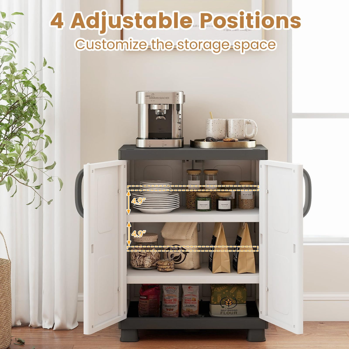 Goflame Storage Cabinet with 2 Doors and Adjustable Shelves