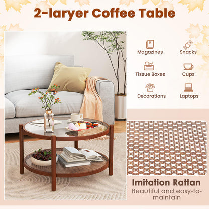 Goflame Rattan Coffee Table