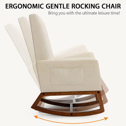 Goflame Rocking Chair Upholstered Living Room Chair