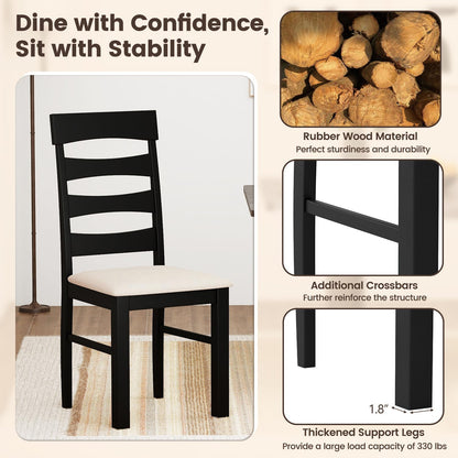Goflame Dining Chairs Set of 2/4 with Padded Seat & Rubber Wood Frame