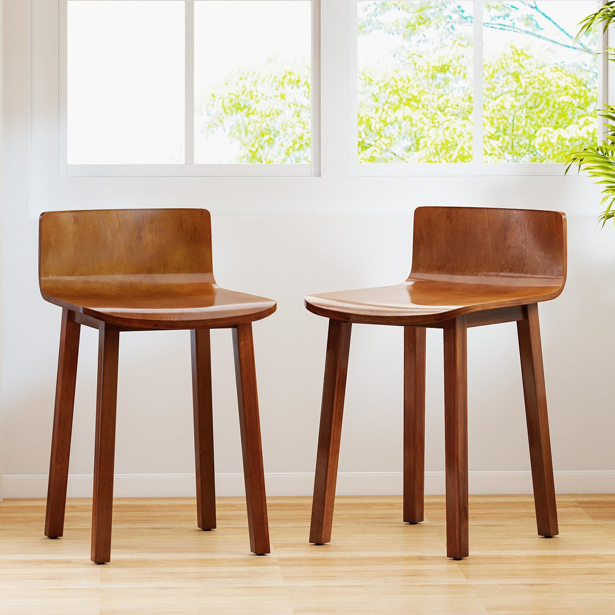 Goflame Wood Dining Chairs Set of 2/4 Farmhouse Kitchen Dining Room Chair