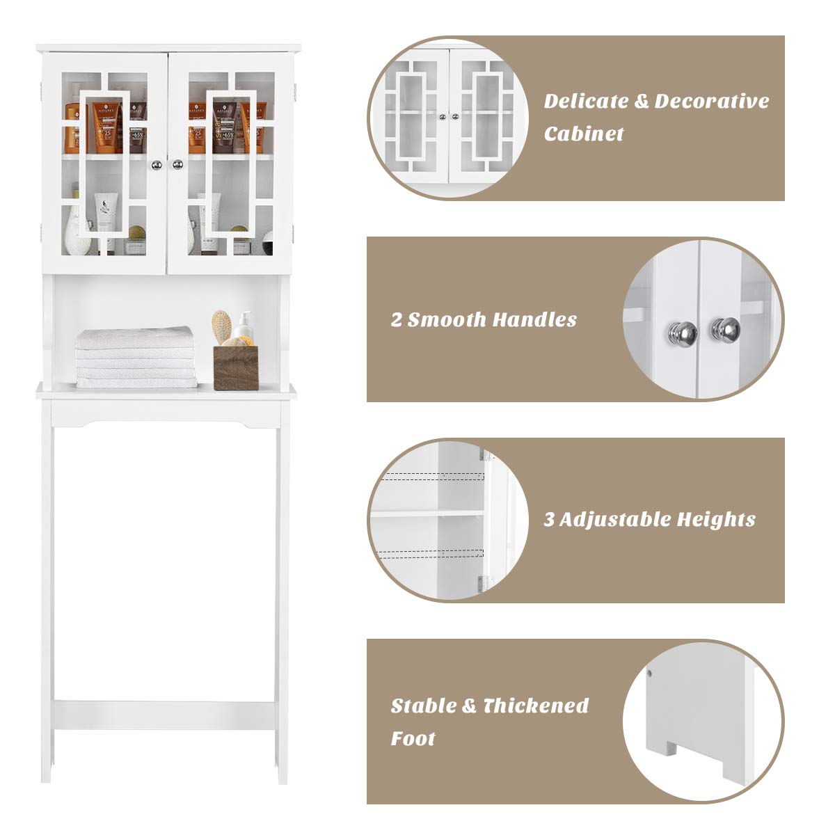 Goflame Over-The-Toilet Bathroom Storage Space