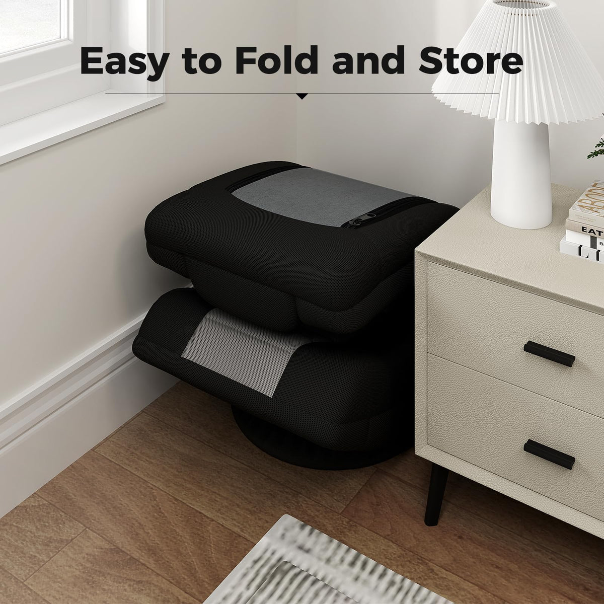 Goflame Floor Chair with Back Support, 4-Position Adjustable Back, Lazy Sofa Chair, Meditation Chair