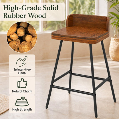 GOFLAME 24" Industrial Bar Stools Set of 1/2/4 Counter Height Barstools
