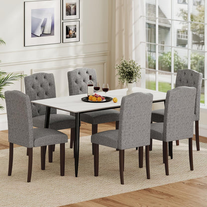 Goflame Upholstered Dining Chairs Set of 2/4 Button Tufted Fabric Upholstered Parson Chairs