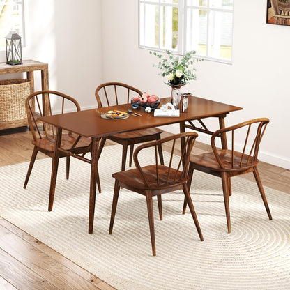Goflame Wooden Dining Chairs Set of 2/4, Windsor Kitchen Chairs w/High Spindle Back & Rubber Wood Legs