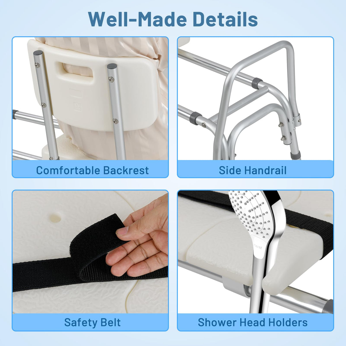 GOFLAME Sliding Tub Transfer Bench for Elderly and Disabled