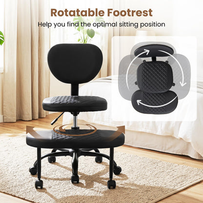 Goflame Ergonomic Criss Cross Meditation Office Chair with Wheels