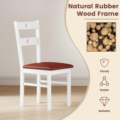 Goflame PU Leather Upholstered Kitchen Chairs w/Hollowed Backrest & Padded Seat