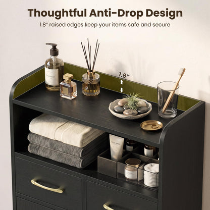 Goflame Freestanding Bathroom Storage Cabinet with 2 Drawers and 2 Doors