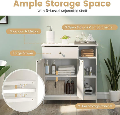 GOFLAME 29.5" x 12" x 31.5" Bathroom Cabinet with 1 Drawer