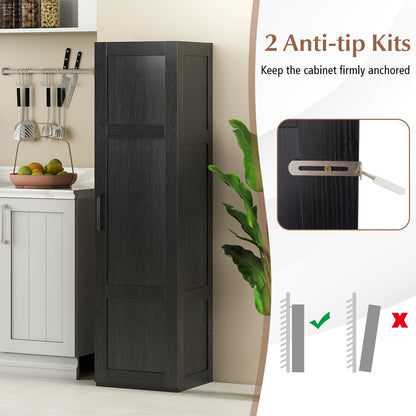 Goflame Narrow Farmhouse Freestanding Bathroom Cabinet with 4 Shelves