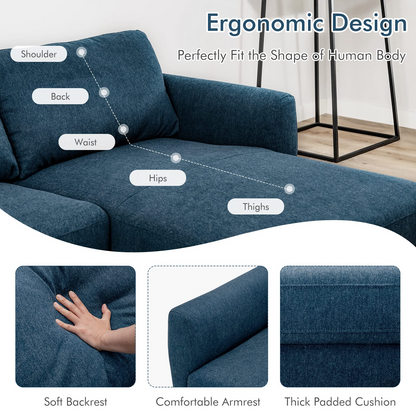 Goflame Sectional Sofa Couch Set, 3-Seat Sofa