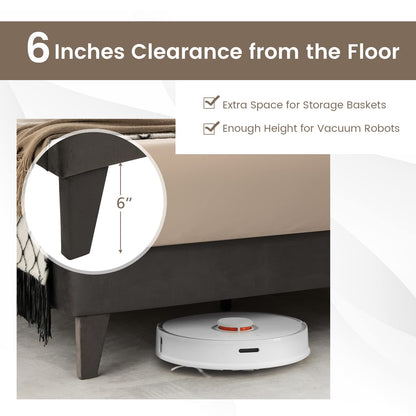 Goflame Upholstered Full Size Bed Frame