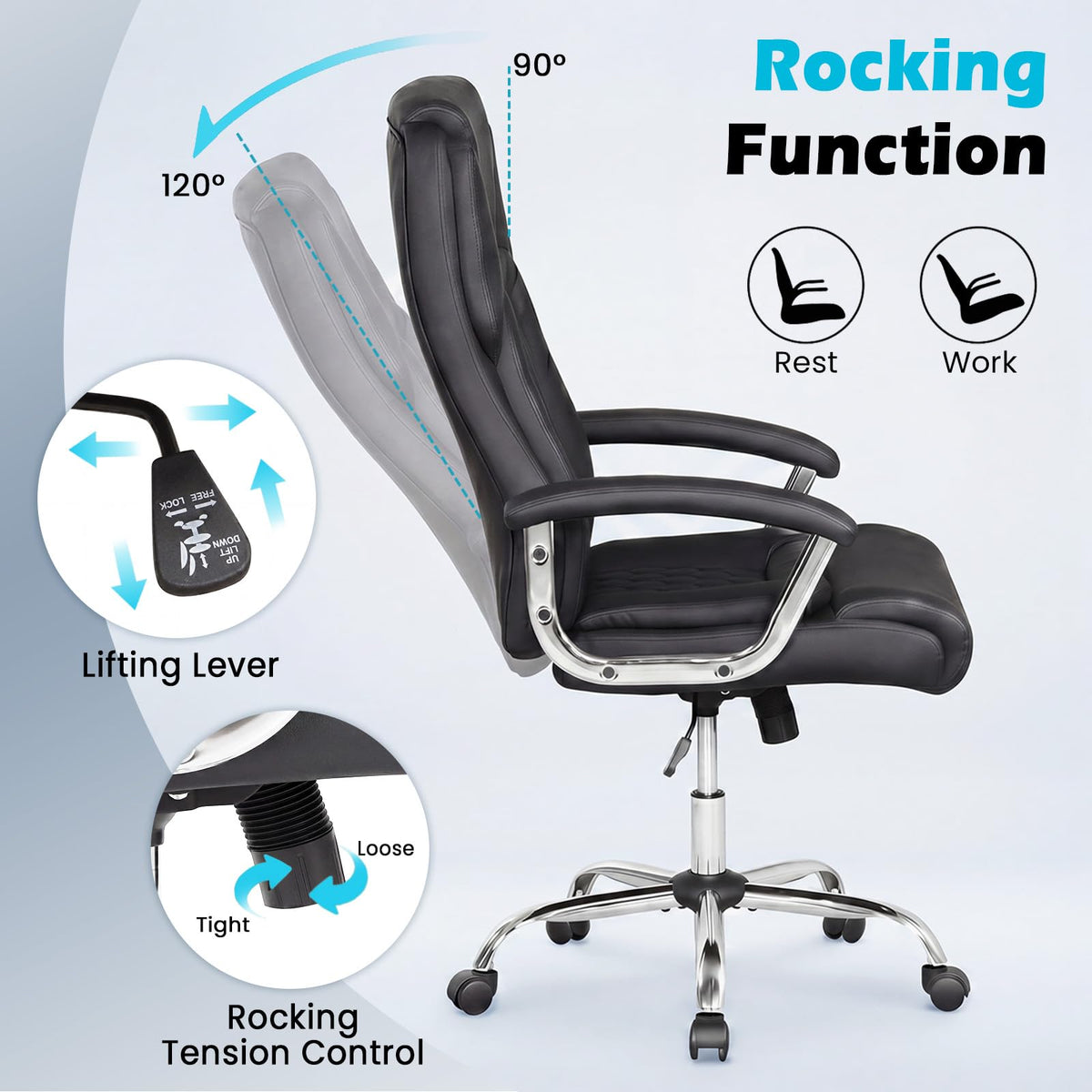 Goflame 500LBS Big and Tall Office Chair