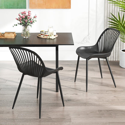 Goflame Black Dining Chairs Set of 4, Modern Kitchen Chairs w/Metal Legs