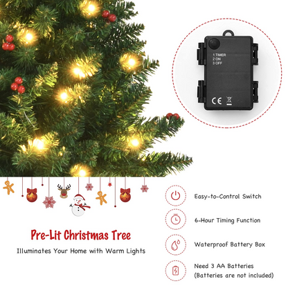 Goflame Pre-lit Holiday Christmas 4-Piece Set, Christmas Garland - GoflameUS