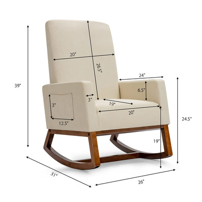 Goflame Rocking Chair Upholstered Living Room Chair
