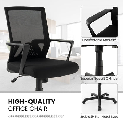 Goflame Office Desk Chair with Lumbar Support, Ergonomic Mesh Office Chair with Wheels and Armrests