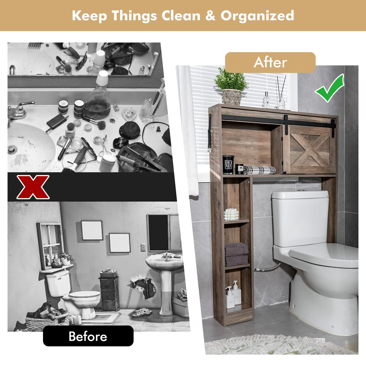 Over The Toilet Storage Cabinet - Goflame