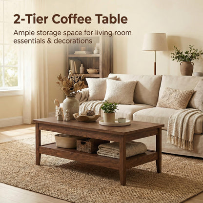 GOFLAME Mid Century Modern Coffee Table for Living Room