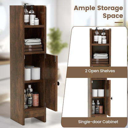 Goflame Slim Bathroom Cabinet with 3 Level Adjustable Shelf & Anti toppling Design