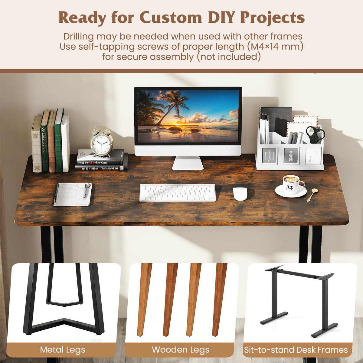 Goflame Universal Wood Table Top （48 x 24 inch）