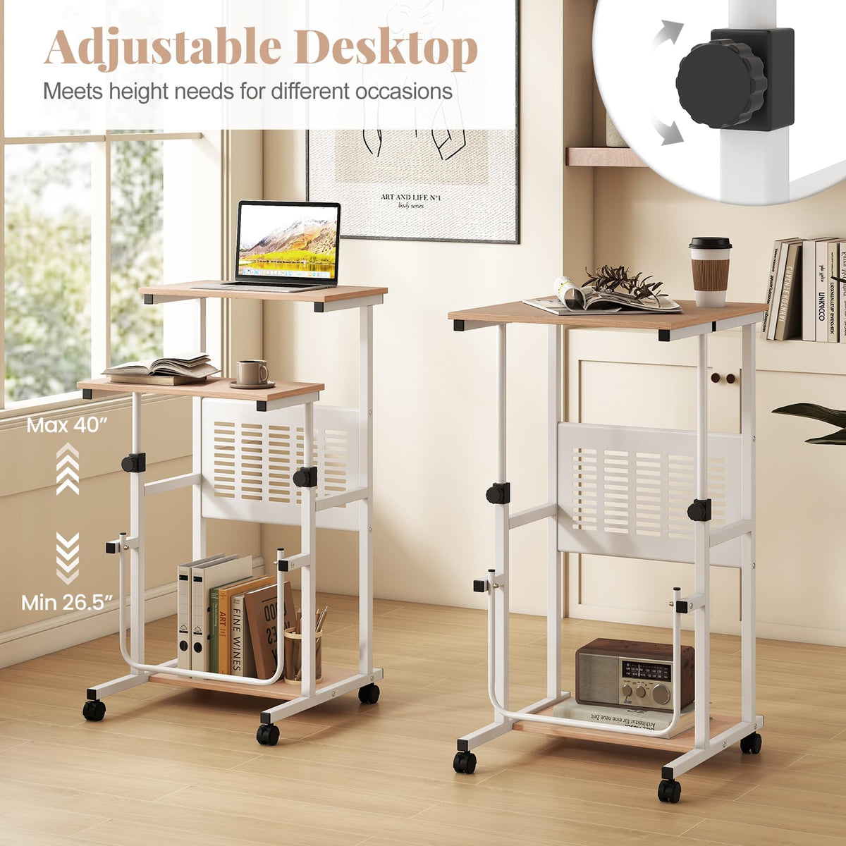 Goflame Small Standing Desk for School Lecture Home Office