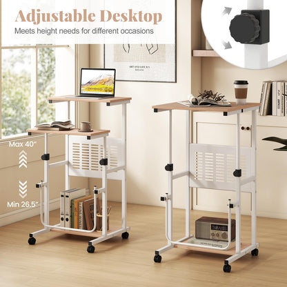 Goflame Small Standing Desk for School Lecture Home Office