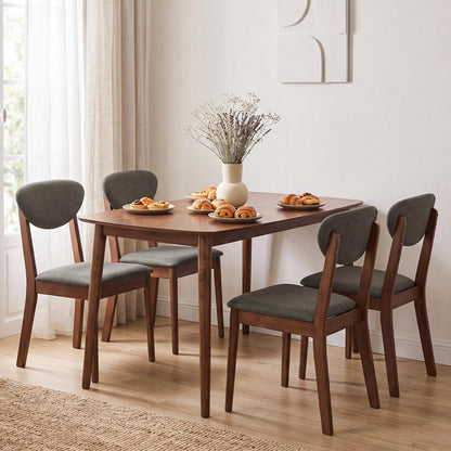 Goflame Mid-Century Modern Kitchen Table and Upholstered Chairs Set for 4