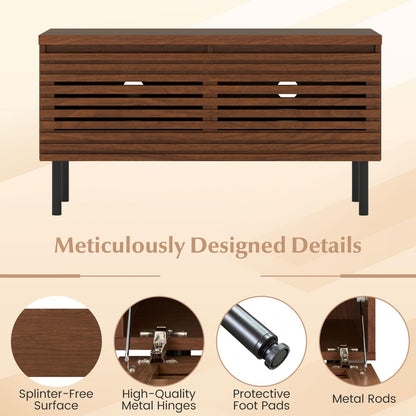 Goflame Mid Century Modern TV Stand for 40 Inch TV with 2 Hidden Compartments