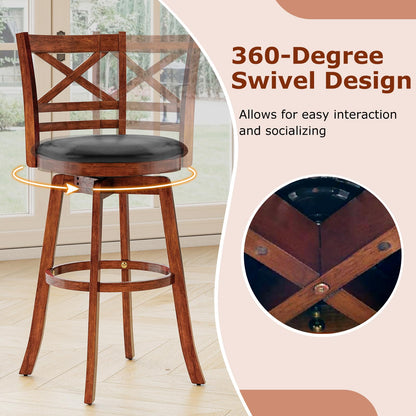 Goflame 30.5 Inch Bar Height Chairs Stools Set of 2/4 with PU Faux Leather Upholstered Seat