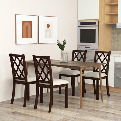 Goflame Wood Dining Chairs Set of 2, Farmhouse Kitchen Chair with Rubber Wood Legs, Max Load 400 Lbs