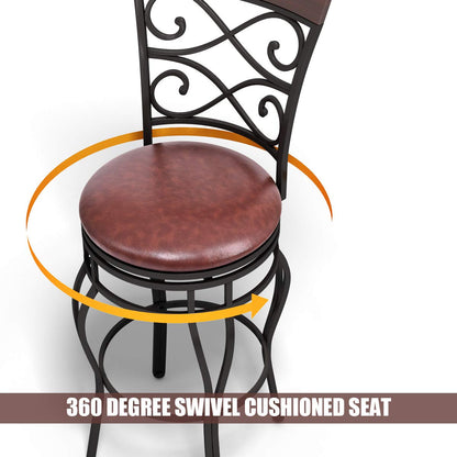Goflame Bar Stools Set of 2/4, 360 Degree Swivel, 30" Counter Height Bar Stools