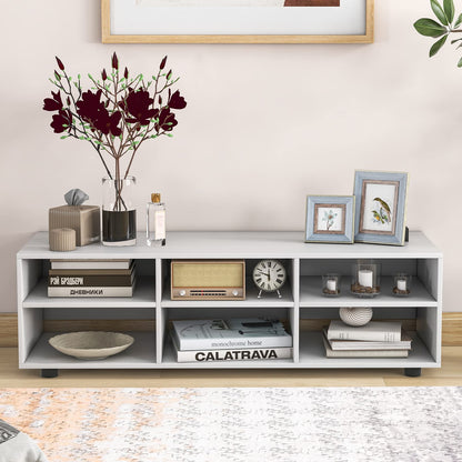Goflame TV Stand with Cube Storage - TV Console Cabinet w/ 6 Open Compartments